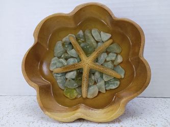 Vintage Starfish Monkeypod Ocean Resin Tiki Trinket Nautical Island Beach Bowl