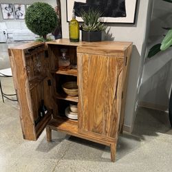 Natural Brown Bar Cabinet Sheesham wood