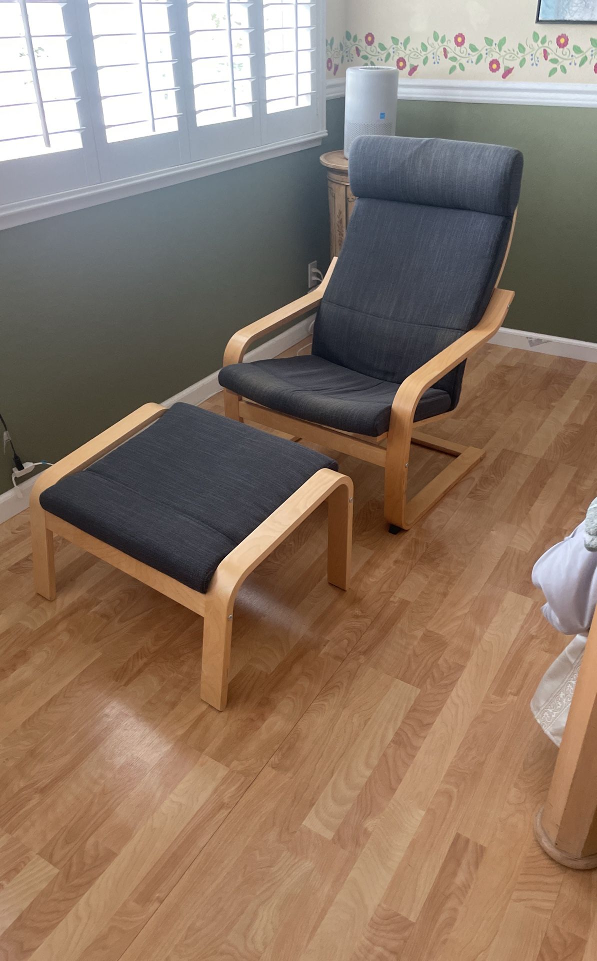 IKEA Poang Armchair And Ottoman 