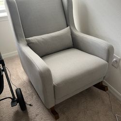 Babyletto Kai Grey Performance Nursery Rocking Chair with Wood Legs