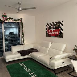 White Leather Couch El Dorado 