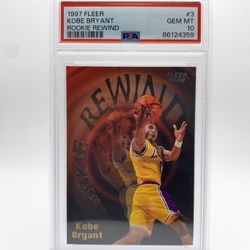 Kobe Bryant 1997 Fleer Rookie Rewind PSA 10 GEM MINT