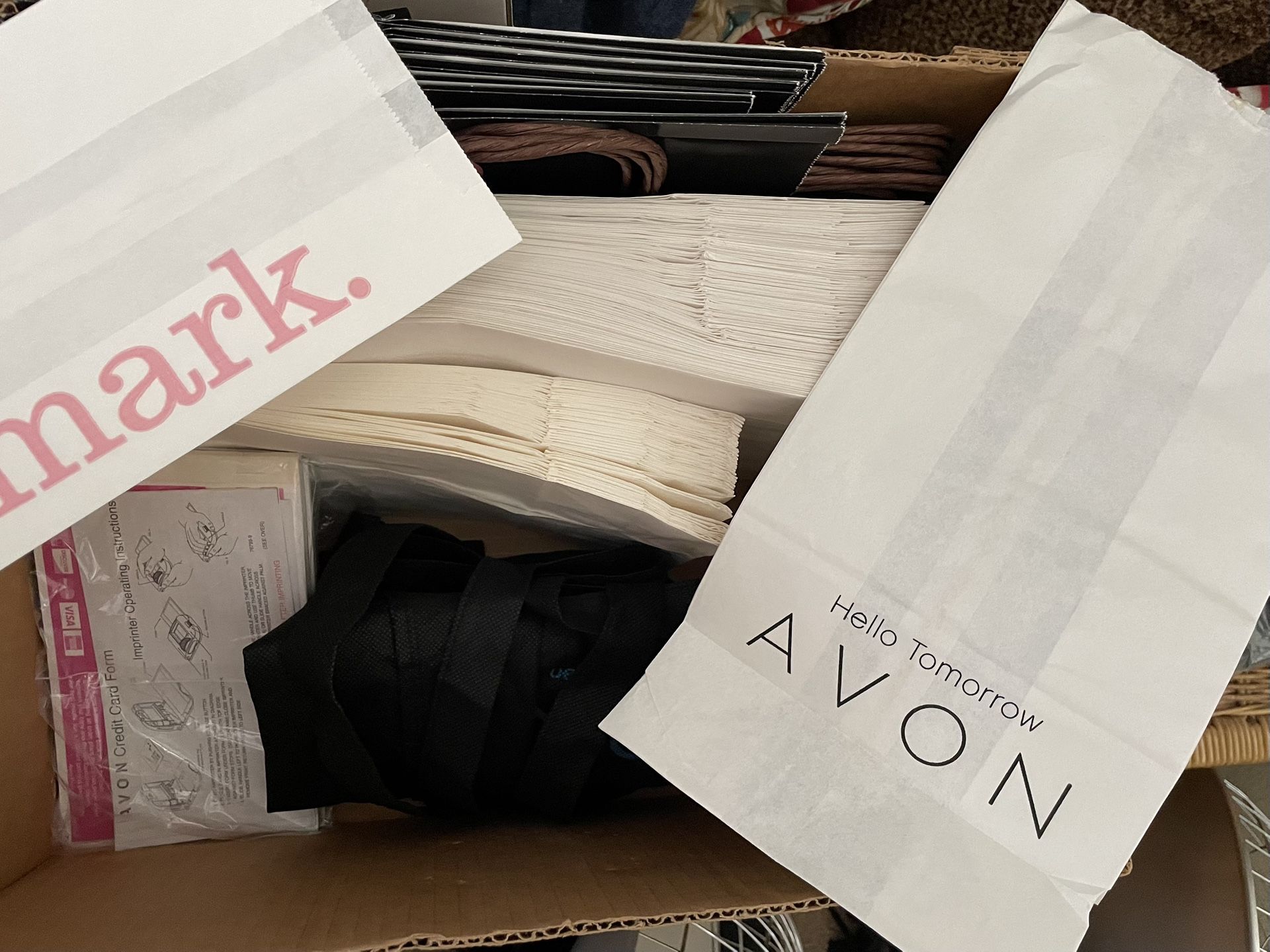 Avon/Mark bags, receipt book