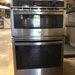 GE double oven (oven+microwave) JK3800SHSS like new