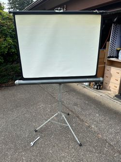 Vintage 50s(?) Radiant 30x40 Metal Portable Projector Screen with Tripod Stand