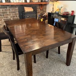 Wooden Kitchen Table (with leaf & chairs)