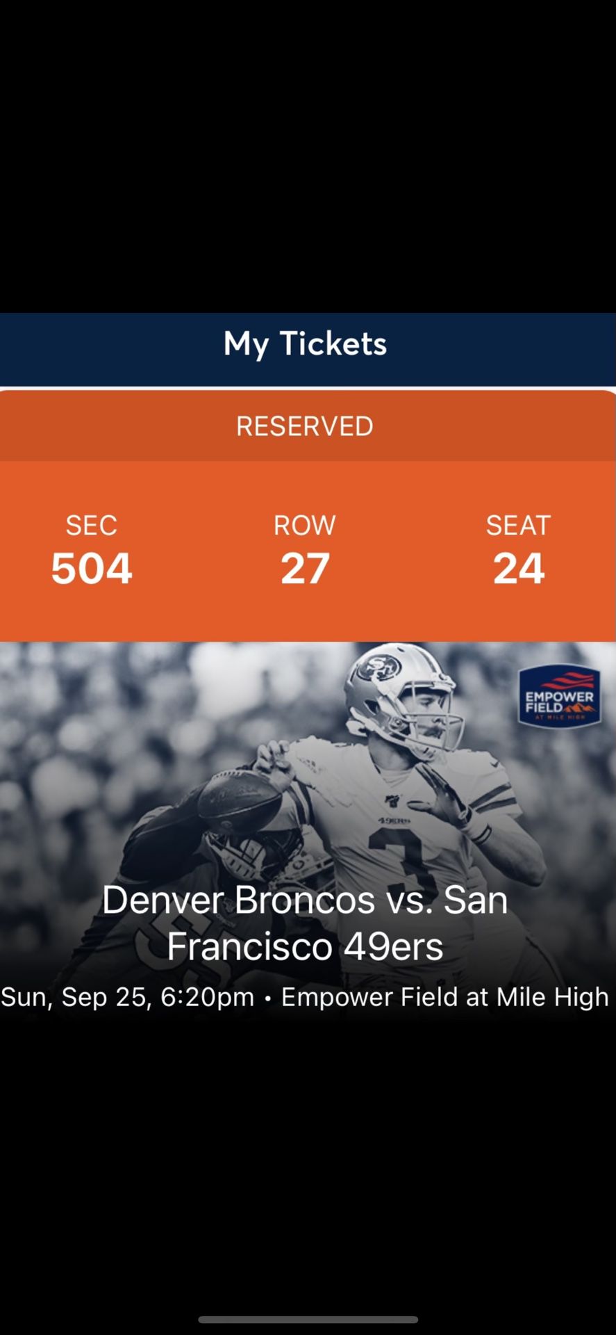 Denver Broncos vs. San Francisco 49ers