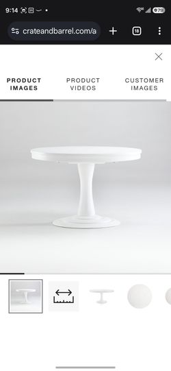 Crate & Barrel White Extendable Round Table
