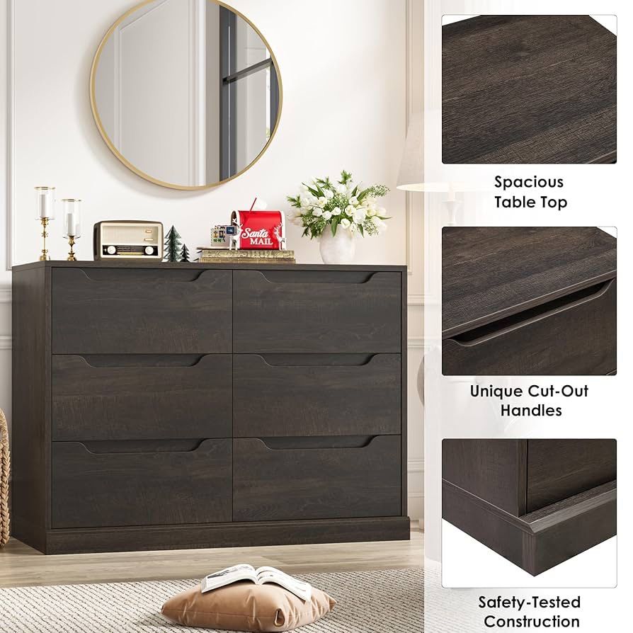 dresser with cut out handles Gizoon 4 Drawer for Bedroom, Modern Chest of Drawers Anti-Tip Device, Small Dresser with Drawers for Closet, Cut-Out Handles, for Home Office, Living Room, 16.2" D x 28.1" W Perfect for adding the right amount of sleek Modern 6 Drawer Dresser for