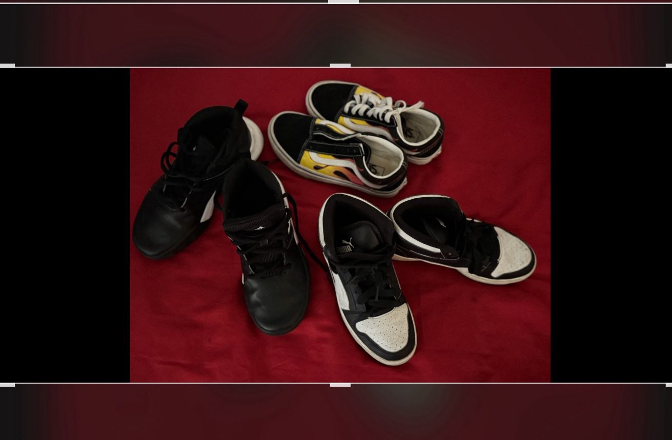 BOYS SHOES - ADIDAS: Size 3 // PUMA: Size 3 //VANS: Size 3.5