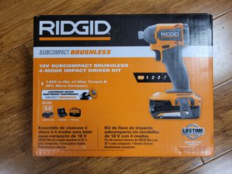 RIDGID 18V Subcompact 4 Mode Brushless Impact Driver Kit