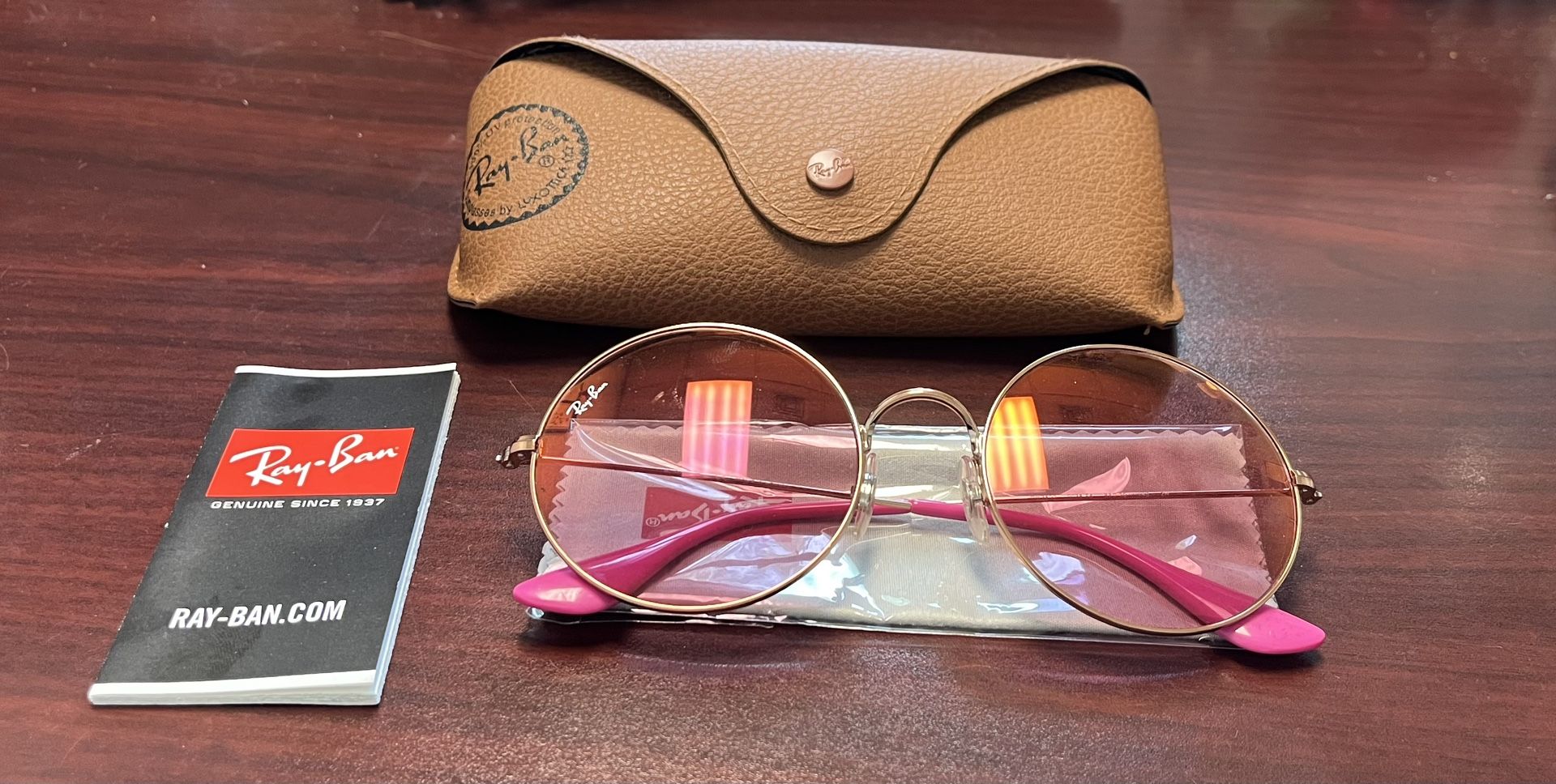 Pink Retro Oval Ray Ban Sunglasses