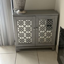 Silver/Gray mirrored cabinet