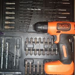 Black & Decker Electric Powered Drill w/ Bit Kit & Extra Tools
