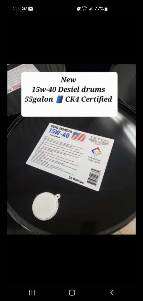 Special Price Motor Oil 15w40 Desil Drums 55galon High Quality Available