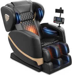 Massage Chair Full Body, Zero Gravity Massage Chair with 10 Fix Rollers, Airbags, Heating, Foot Massage, Auto Modes, Bluetooth Speaker, Smart Screen C