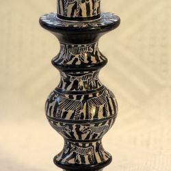 African Besmo Soapstone Candlestick 