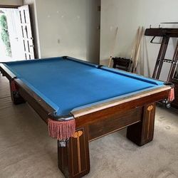 Antique Brunswick And Blake Co Pool Table