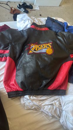 Leather Jacket 76ers NBA