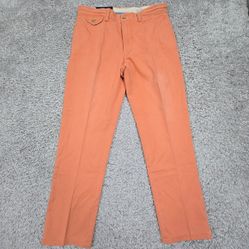 Vtg Polo Ralph Lauren Pants Mens 30x30 (Fits 30x28) Orange Straight Chino READ 