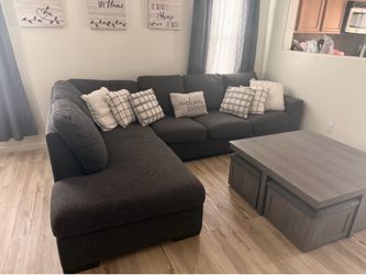 Sectional and ottoman