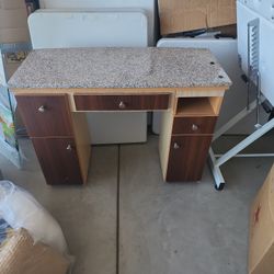 Granite Cherry Manicure Desk 