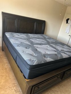 Cal king Bed with Dresser & two side tables