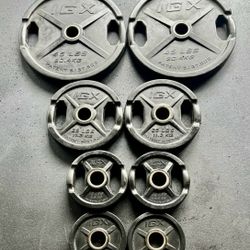 Rubber Coated Olympic Weights For Home Gym Weight Set 