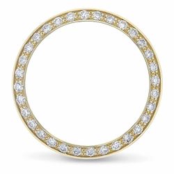 18K Yellow Gold 0.7 Carat Round Natural-Diamond Bezel for 26mm Datejust / President. (Custom Bezel)