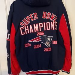 Ex Condition Patriots 5x Champs Heavy Lined Winter Jacket With Good Ex Condition 