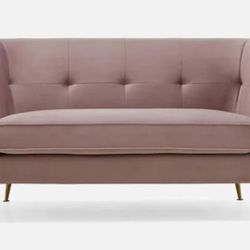 Pink velvet Loveseat 