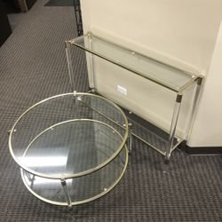 Modern Coffee Table Or Matching Pieces With Acrylic “ Ice” Legs - BRAND NEW- Matching Hall Table, End Tables And Liquor Cart