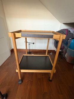 Danish modern rolling bar cart