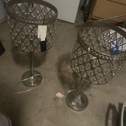 Antique Crystal Lamp Set