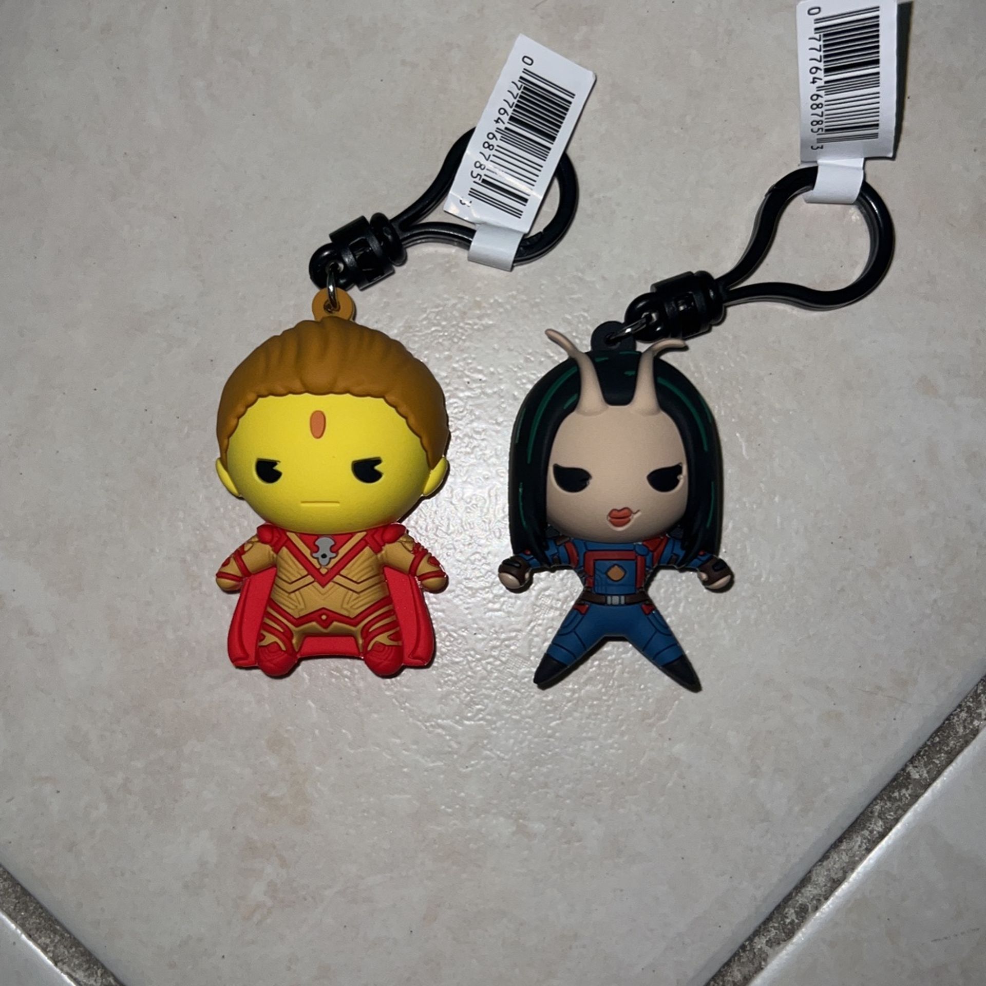 Guardians Of The Galaxy Vol. 3 Collectors Bag Clips / Adam Warlock & Mantis Keychains