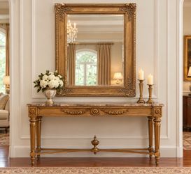 Stunning Antique French Giltwood Ornate Beveled Mirror🌷