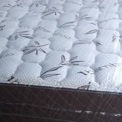 Brand New Queen Size Plush Mattress Included Box Spring.