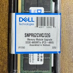 Dell 32GB DDR5 4800MHz SODIMM Laptop RAM (SNPR62CWC/32G) – Brand New, Sealed