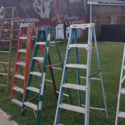 Wooden And Fiberglass A-frame Ladders