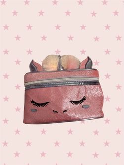 Pink glittery makeup bag