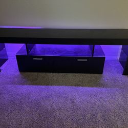 80 “ Modern Wood Entertainment Center W/ LED Light 