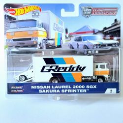 Hot Wheels Team Transport Nissan Laurel 2000 SGX & Sakura Sprinter