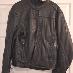 Harley Davidson Men's Perforated Breathable Black Leather Jacket Size L 97000-06VMHarley Davidson Men's Perforated Breathable Black Leather Jacket Siz