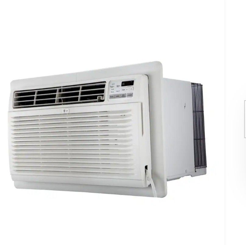 LG 9,800 BTU 230V Through-the-Wall Air Conditioner Cools 440 Sq. Ft. with Remote, Dehumidifier and in White