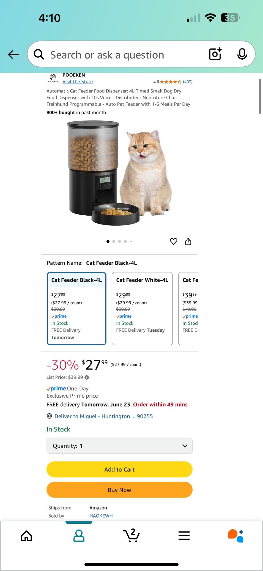 Auto Cat Feeder New