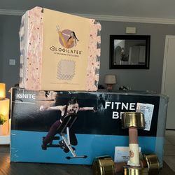 Adjustable Fitness Bench And Dumbells