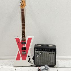 Bluewater Kaiyacaster Electric Guitar + Fender Rumble 15 Amp Guitar Cable & HardShell Case 