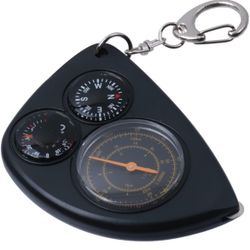 Magideal Black Mutifunction Diastimeter with Milometer Thermometer Compass Keychain