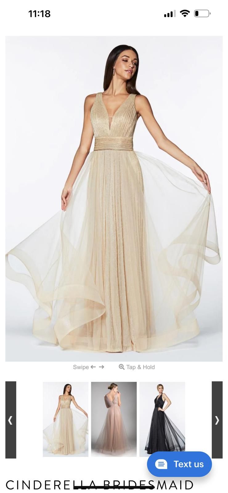 Dress Bridesmaid Prom Gold Party Formal Gown Cinderella Divine New
