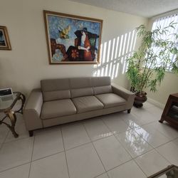 Milani Tan Leather Sofa  91x36x32 